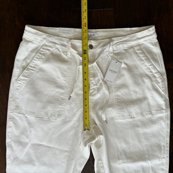 Judy Blue Womens High Waist Double Rolled Ivory Drawstring Joggers/Jeans Sz 20W - Picture 8 of 15